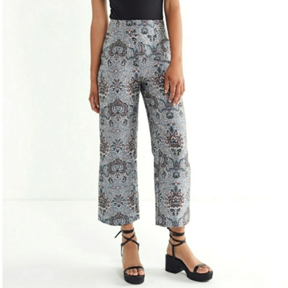 Urban Outfitters Blue and White Medallion Wide Leg Pants